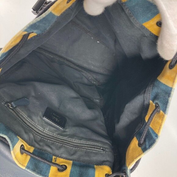 FENDI optical stripe backpack bag Backpack Canvas/Leather - Picture 8 of 10